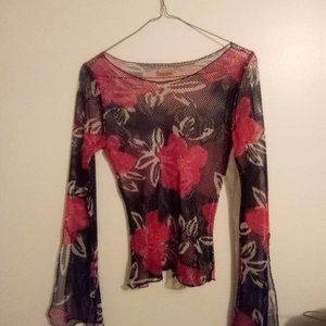 Minimi floral fishnet top